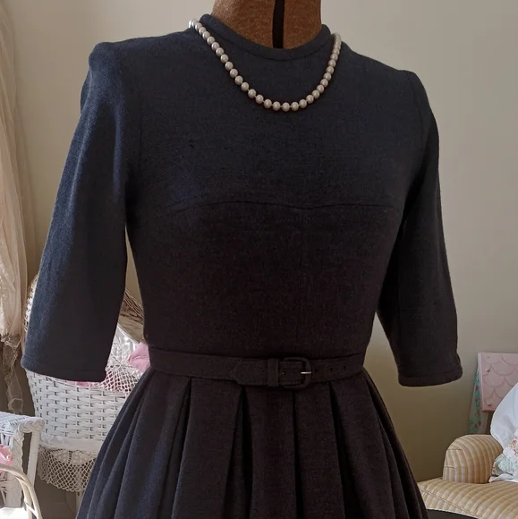 VTG 50S/60S "WM. G. ORIGINAL JUNIORS" WOOL BLEND DRESS W/ BELT! - Picture 5 of 15